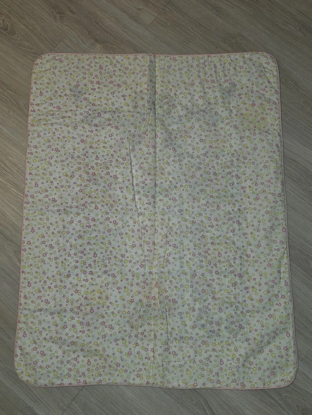 2009 Completed Bucilla Plaid Babies Are Precious Cross Stitch Baby Blanket